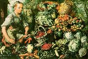 Market Woman with Fruits, Vegetables and Poultry, Joachim Beuckelaer